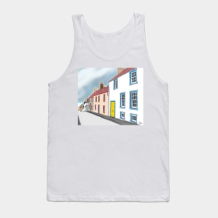 Elie: School Wynd. Line Drawing of Street in Fife, Scotland. Tank Top